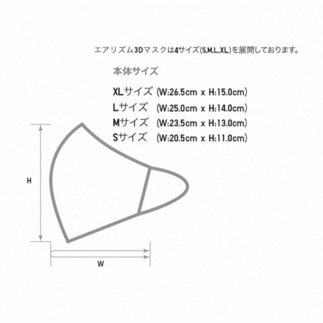 UNIQLO(ユニクロ)のエアリズム3Dマスク　接触冷感　UVカット　花粉カット　黒　ネイビー　S インテリア/住まい/日用品の日用品/生活雑貨/旅行(日用品/生活雑貨)の商品写真