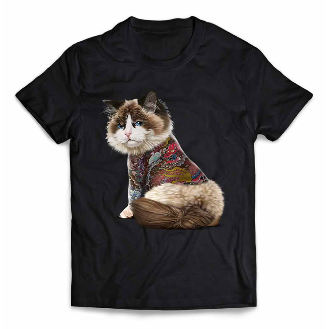 ラグドール ねこ 猫 タトゥー 刺青 Tシャツ 半袖 メンズ レディース キッズ メンズのトップス(Tシャツ/カットソー(半袖/袖なし))の商品写真