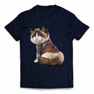 ラグドール ねこ 猫 タトゥー 刺青 Tシャツ 半袖 メンズ レディース キッズ(Tシャツ/カットソー(半袖/袖なし))