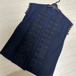 極美品　ロッソ　レース切り替えブラウス