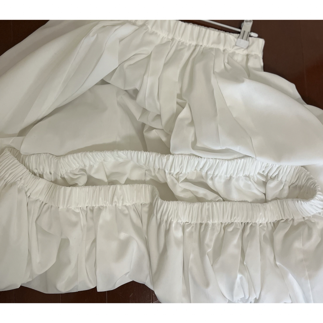 ENFOLD(エンフォルド)の美品☆エンフォルド☆ナチュラルローンゴムタックバルーンスカート　白　36 レディースのスカート(ロングスカート)の商品写真