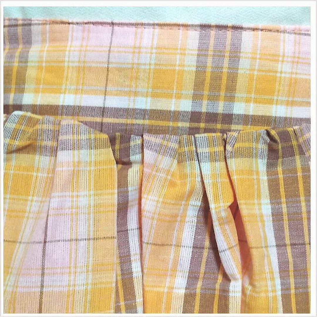 merlot(メルロー)の新品タグ付き［merlot］ピンクオレンジチェック柄コットンロングスカート F レディースのスカート(ロングスカート)の商品写真