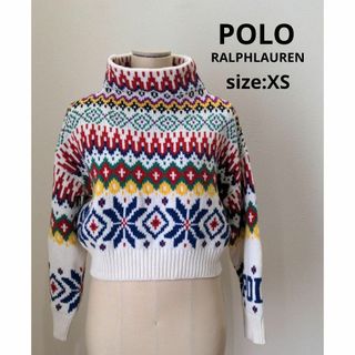 POLO RALPH LAUREN - POLO ラルフローレン ロゴ モックネック ウールブレンド セーター XS