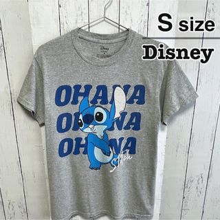 ディズニー(Disney)のDisney　リロ&スティッチ　Tシャツ　Sサイズ　グレー　プリント　USA古着(Tシャツ/カットソー(半袖/袖なし))