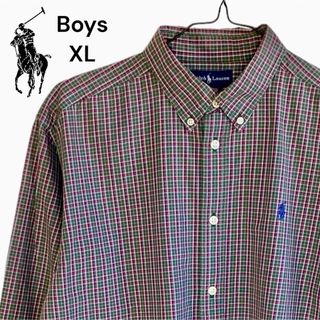 ラルフローレン(Ralph Lauren)のラルフローレン ボタンダウンシャツ グリーンチェック ボーイズ XL(シャツ)