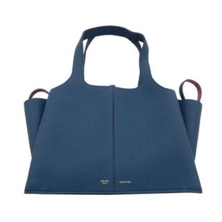 セリーヌ(celine)のCELINE セリーヌ　旧ロゴ　トライフォールド　ハンドバッグ　スティールブルー(ハンドバッグ)