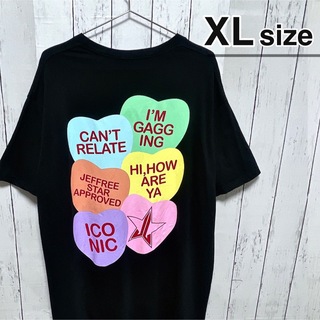 Jeffree Star　Tシャツ　XL　ブラック　ハート　プリント　USA古着(Tシャツ(半袖/袖なし))