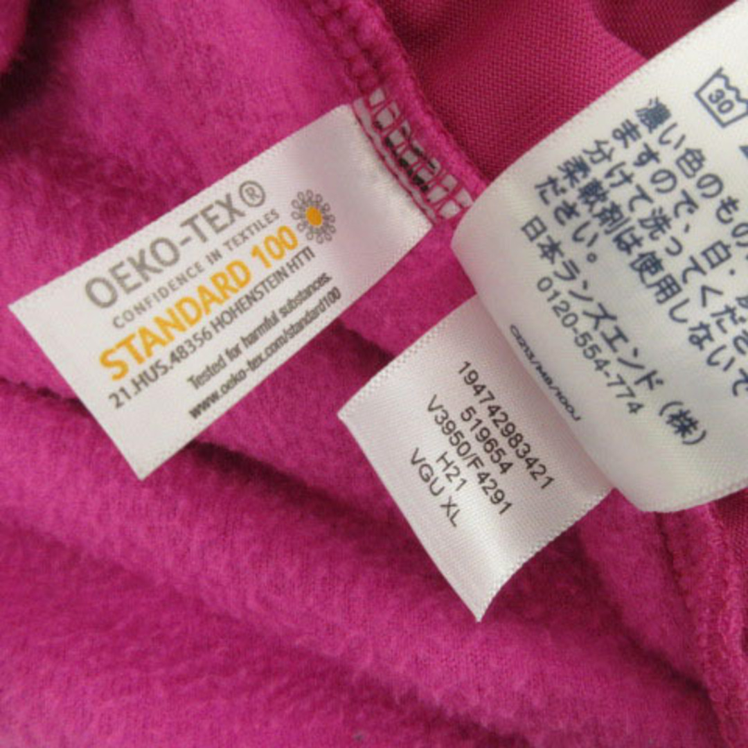 ランズエンド カットソー フリース 配色 ピンク ピンクパープル 青系 XL レディースのトップス(カットソー(長袖/七分))の商品写真