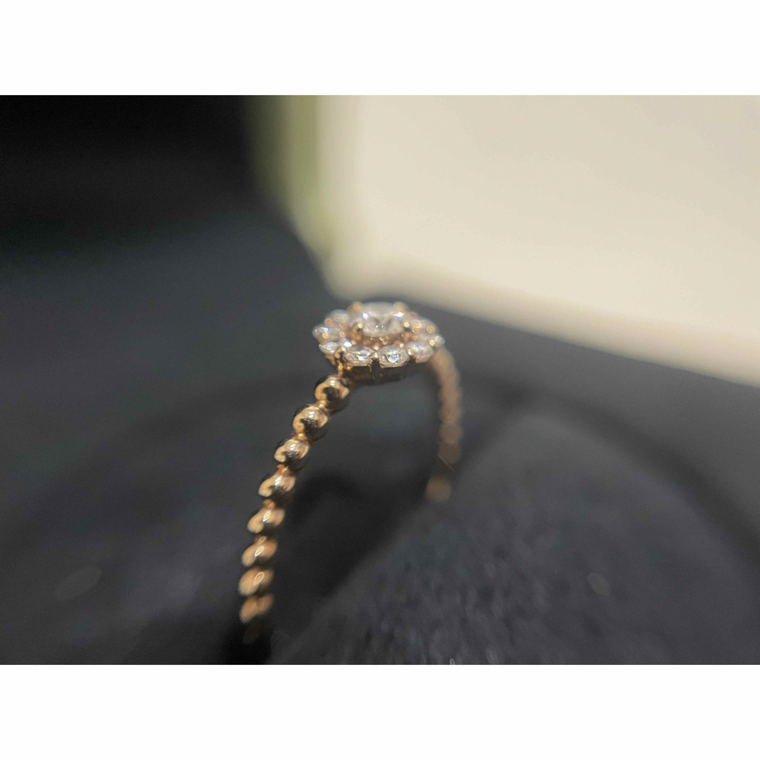 6号　ダイヤ取り巻きリング 指輪 H&C k18 ピンクゴールド ピンキー レディースのアクセサリー(リング(指輪))の商品写真