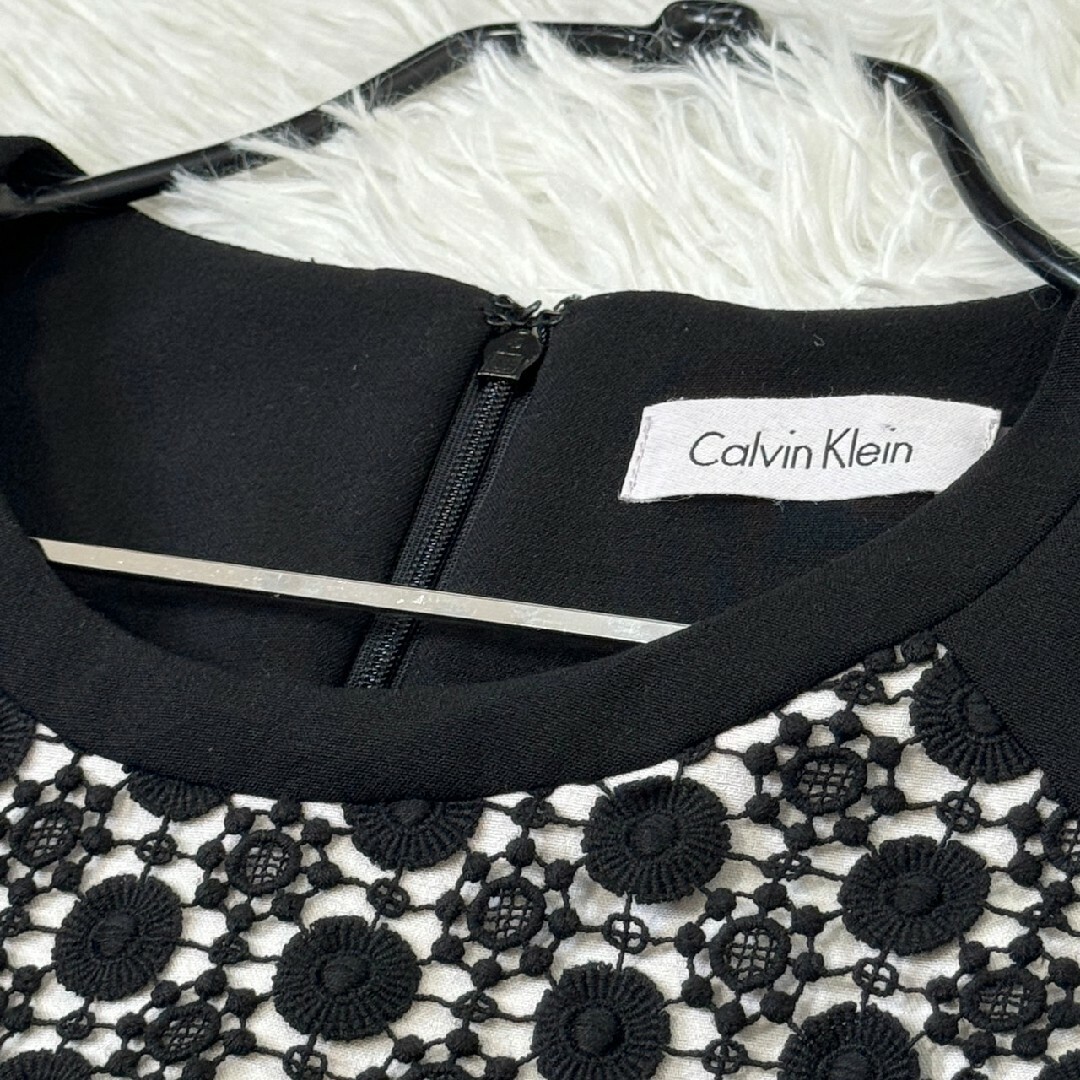 Calvin Klein(カルバンクライン)のカルバンクライン ワンピース フラワーレース切り替え レディースのワンピース(ひざ丈ワンピース)の商品写真