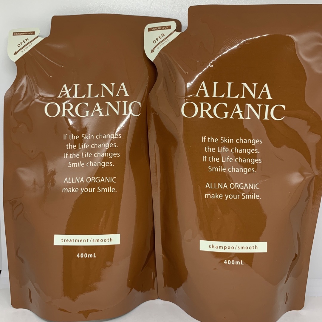 ALLNA ORGANIC(オルナオーガニック)のオルナオーガニック スムース シャンプー&トリートメント　詰め替え コスメ/美容のヘアケア/スタイリング(シャンプー/コンディショナーセット)の商品写真