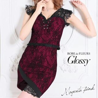 【完売品】ROBE de FLEURS Glossy レースアップ タイトドレス(ナイトドレス)