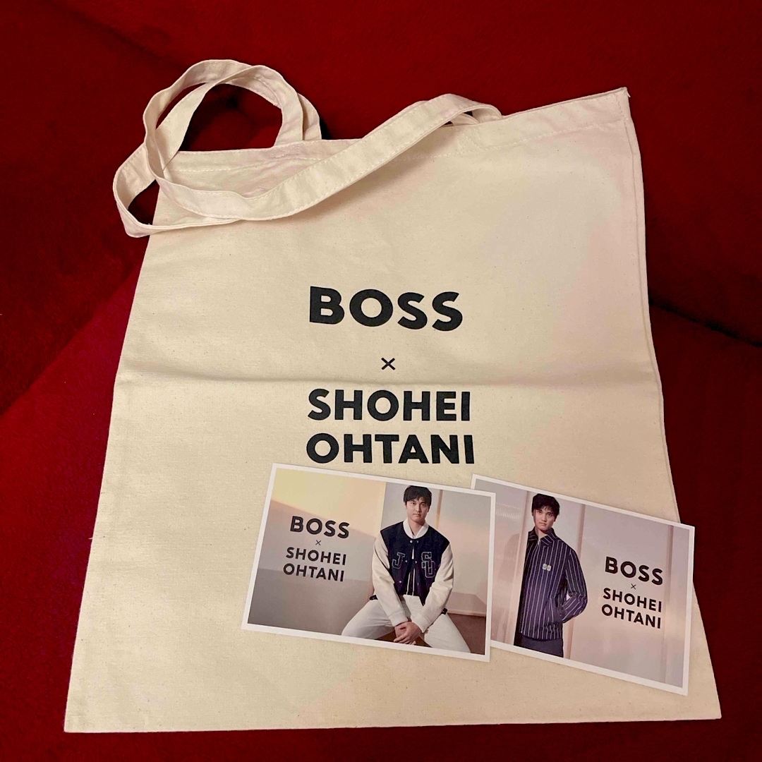 BOSS(ボス)の【非売品】BOSS ×大谷翔平選手 コラボ トートバッグ & ポストカード エンタメ/ホビーのタレントグッズ(スポーツ選手)の商品写真