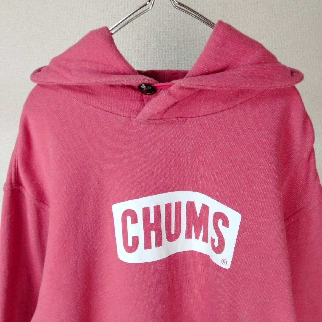 CHUMS(チャムス)のチャム　CHUMS デカロゴ　スウェット　パーカー　フーディー  長袖　古着 メンズのトップス(パーカー)の商品写真