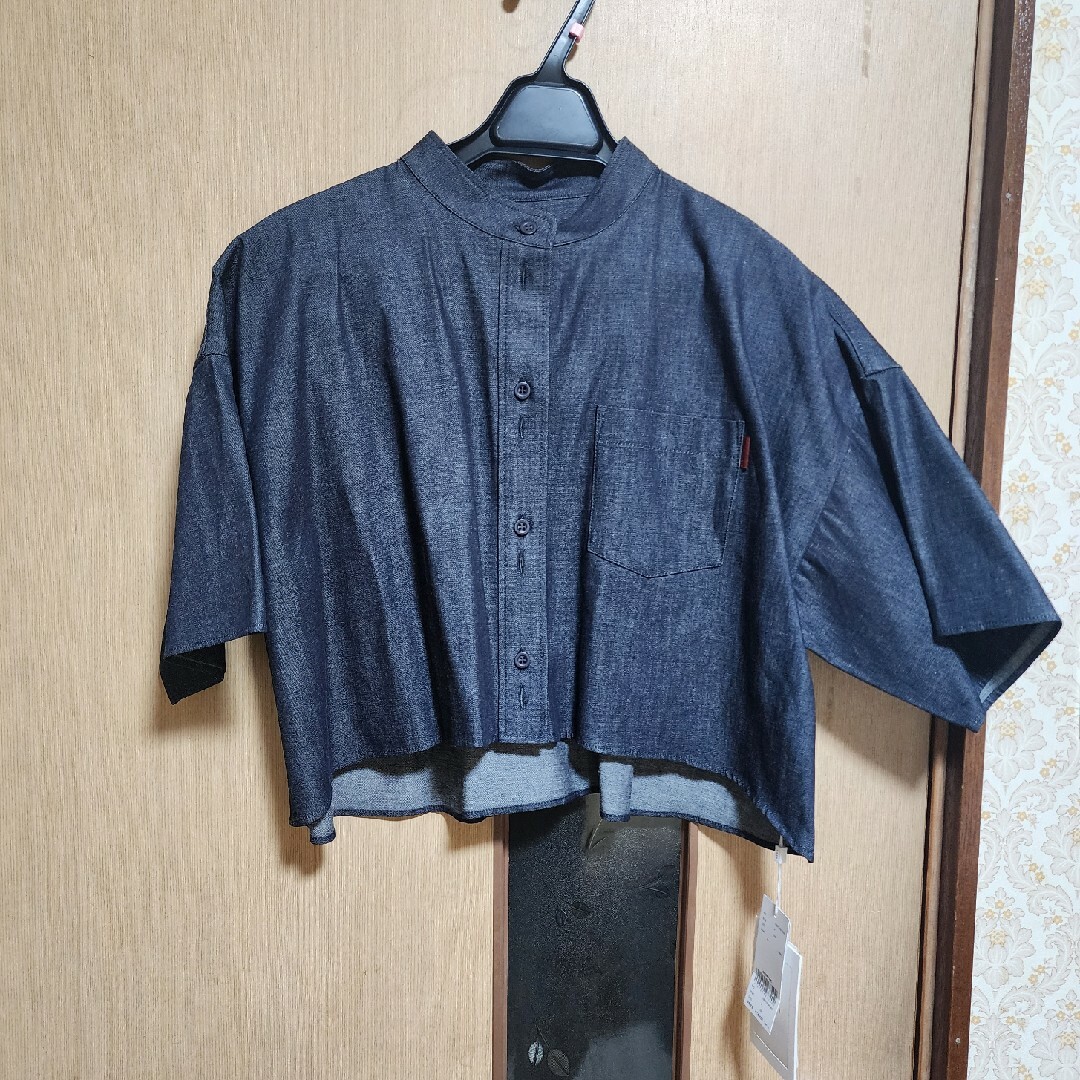 Ameri VINTAGE(アメリヴィンテージ)のAMERI OTONA COMPACT DENIM SHIRT レディースのトップス(シャツ/ブラウス(半袖/袖なし))の商品写真