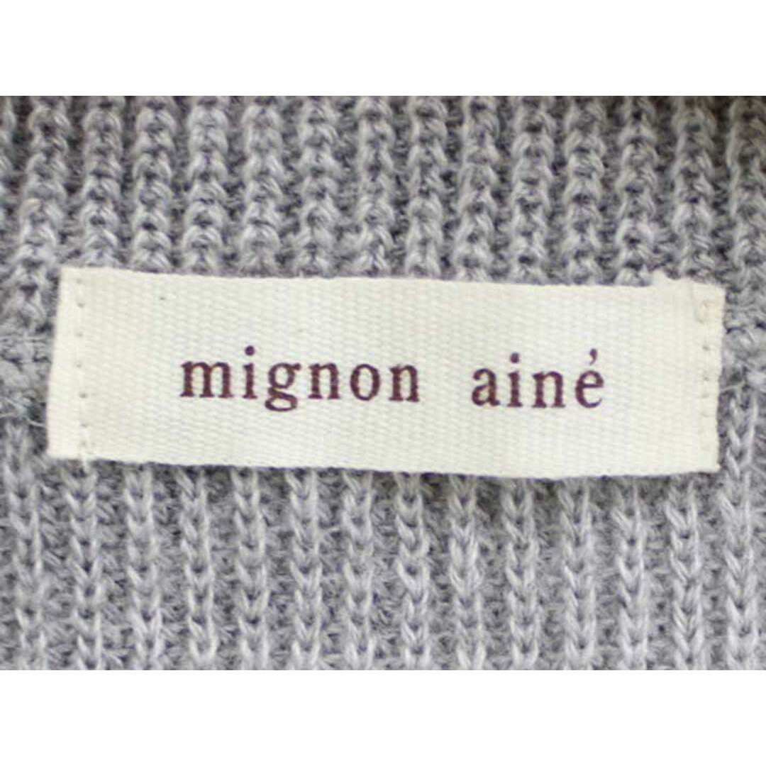 【春物新入荷】■ｍignon aine/ミニョンエネ■ニットベスト/ノースリーブ グレー/灰色 レディース 38【中古】春秋 523042 レディースのトップス(ベスト/ジレ)の商品写真