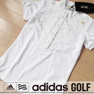 アディダス(adidas)の新品 XS アディダスゴルフ レディース 半袖ポロシャツ ホワイト(ウエア)