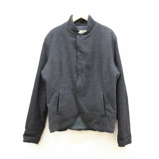 【春物 新入荷】◇BY WALID/バイウォリッド◇リネンコットンジャケット/パイル地切替/総柄/アウター/長袖 チャコールグレー/灰色 メンズ S【中古】春秋 otr 813042(その他)