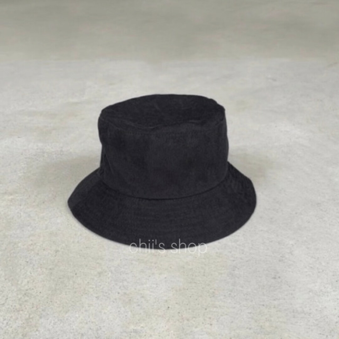 新品 定番❗️コーデュロイバケットハット 2way 黒 ブラック リバーシブル レディースの帽子(ハット)の商品写真