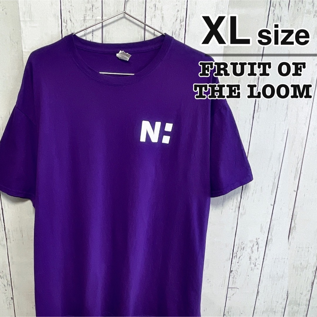 FRUIT OF THE LOOM(フルーツオブザルーム)のFRUIT OF THE LOOM　Tシャツ　パープル　紫　プリント　USA古着 メンズのトップス(Tシャツ/カットソー(半袖/袖なし))の商品写真