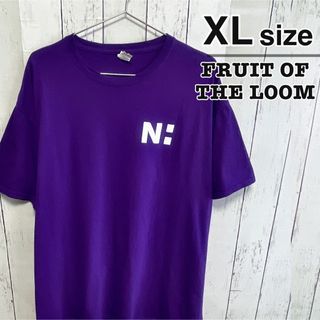 フルーツオブザルーム(FRUIT OF THE LOOM)のFRUIT OF THE LOOM　Tシャツ　パープル　紫　プリント　USA古着(Tシャツ/カットソー(半袖/袖なし))