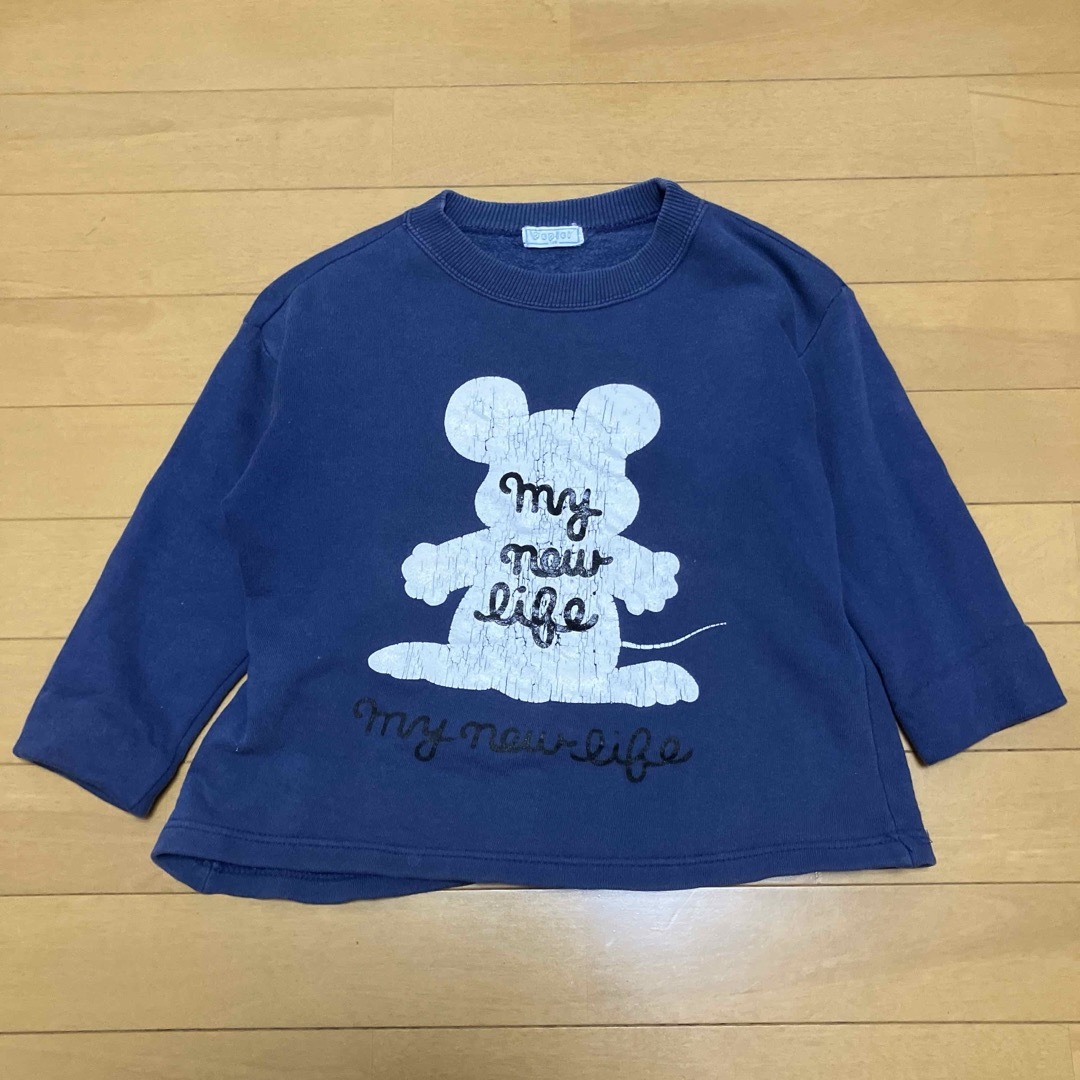 トレーナー　ネイビー　ねずみ　120 キッズ/ベビー/マタニティのキッズ服女の子用(90cm~)(Tシャツ/カットソー)の商品写真