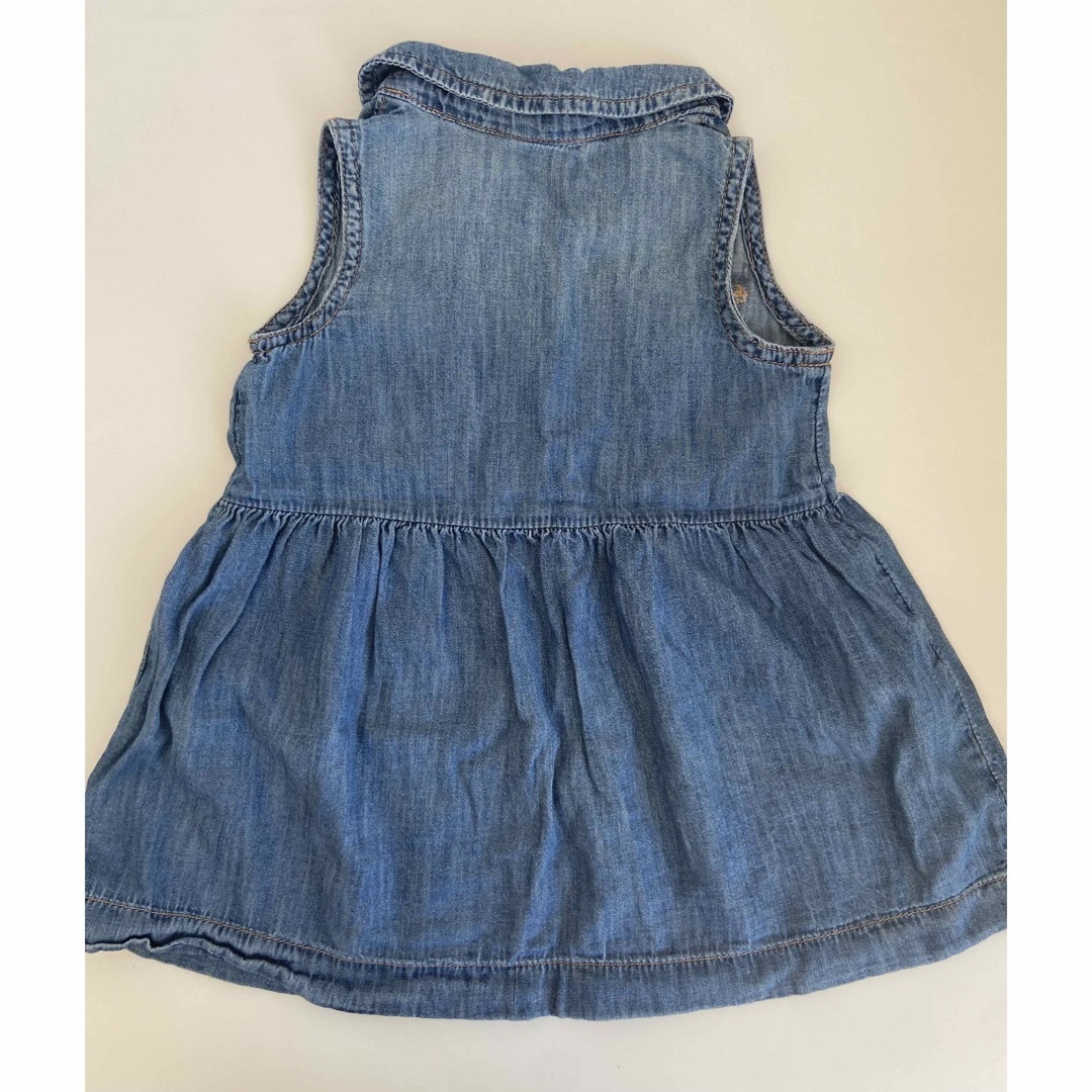 GAP Kids(ギャップキッズ)のGAP baby デニム シャツ ワンピース ノースリーブ  キッズ/ベビー/マタニティのキッズ服女の子用(90cm~)(ワンピース)の商品写真