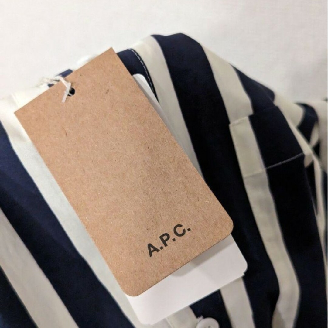 A.P.C(アーペーセー)のアーペーセー A.P.C シャツ ワンピース ストライプ 34 レディースのワンピース(ひざ丈ワンピース)の商品写真