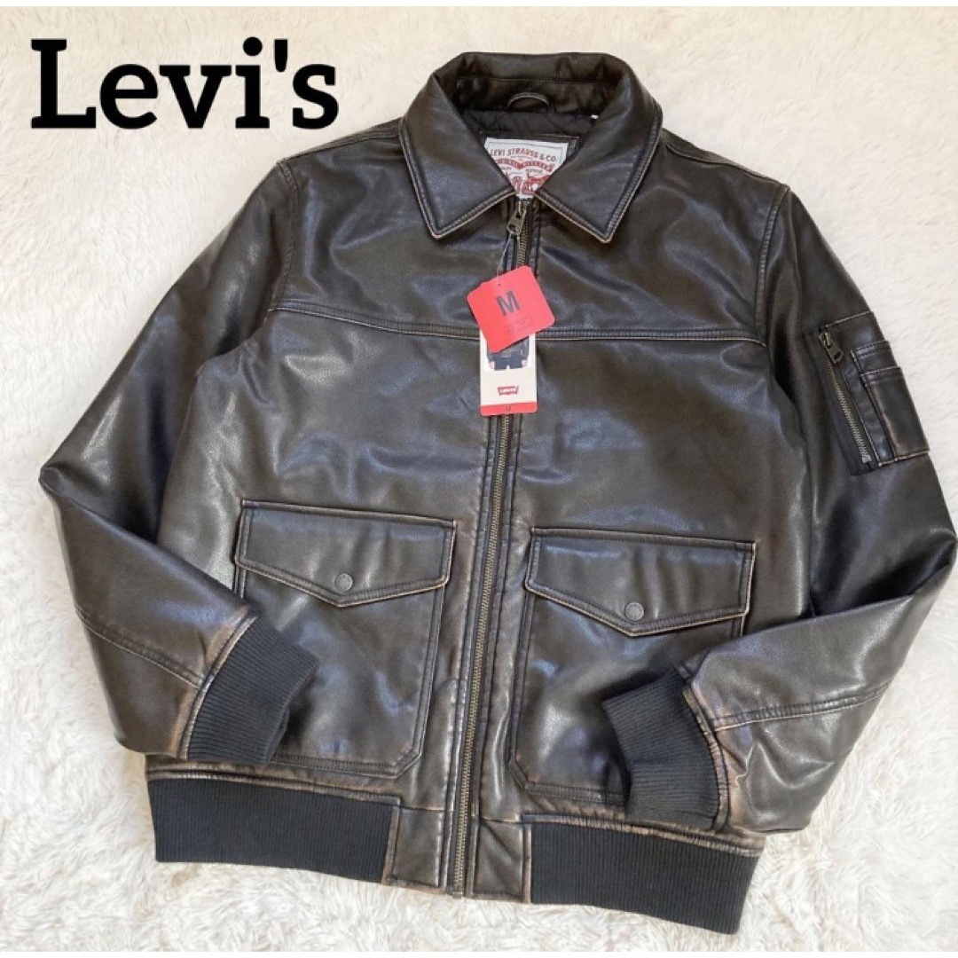 Levi's(リーバイス)の新品リーバイス レザージャケット A-2 フライトジャケット フェイクレザー 茶 メンズのジャケット/アウター(レザージャケット)の商品写真
