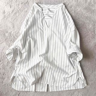 UNITED ARROWS green label relaxing - ユナイテッドアローズ　グリーンレーベル　バックボタン　ストライプ　オーバーシャツ