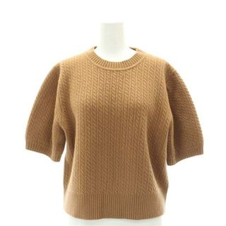 イネド 23AW ミニケーブル半袖ニット ウールカシミヤ セーター 9 M 茶