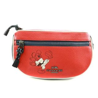 コーチ(COACH)のコーチ Disney ミッキーマウス 空手 ボディバッグ 赤 黒 白 3745(ボディバッグ/ウエストポーチ)