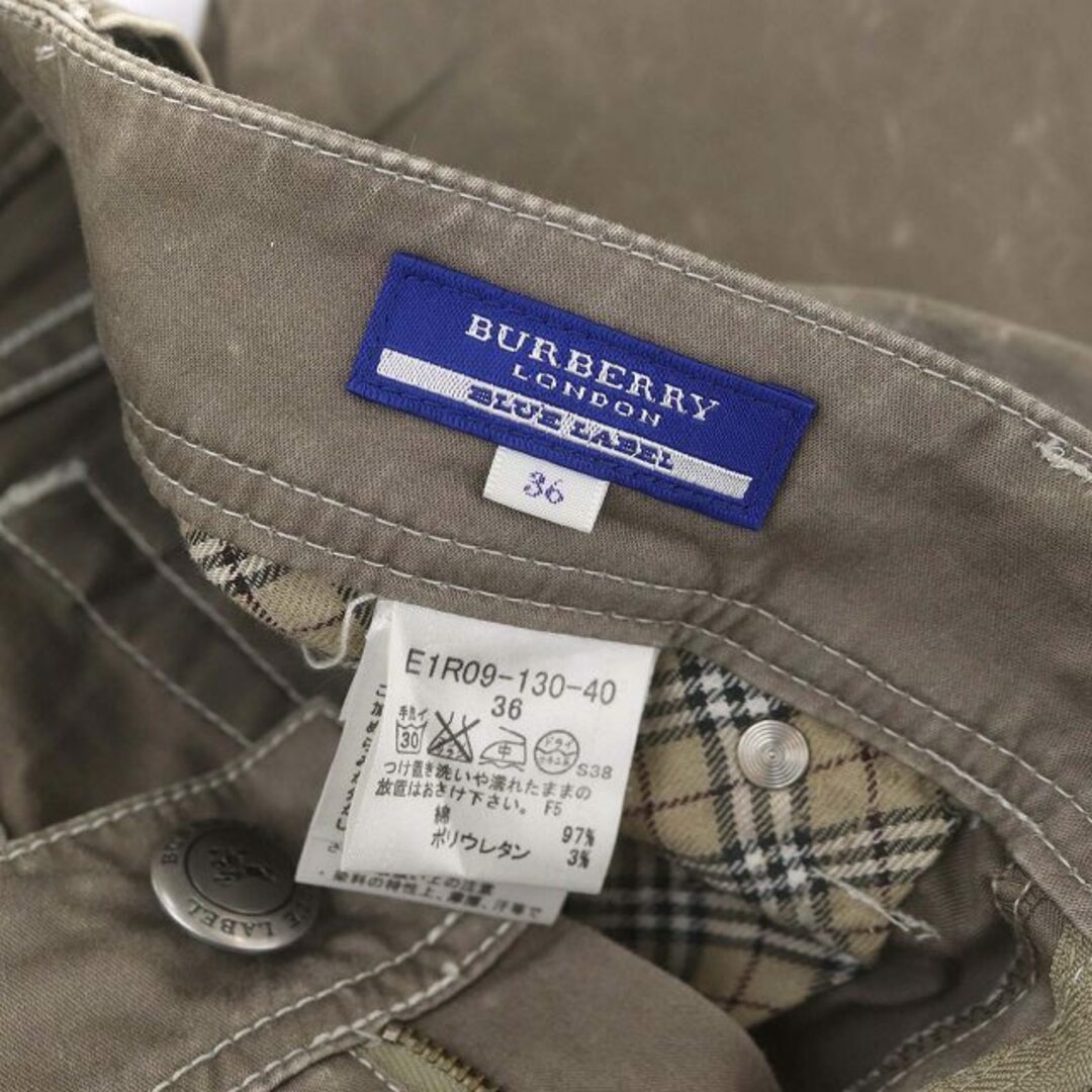 BURBERRY BLUE LABEL(バーバリーブルーレーベル)のバーバリーブルーレーベル ストレッチスキニーパンツ 36 XS グレージュ レディースのパンツ(その他)の商品写真