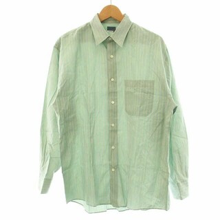 ケンゾー(KENZO)のKENZO PARIS シャツ カジュアルシャツ 長袖 ヴィンテージ 緑 白(シャツ)