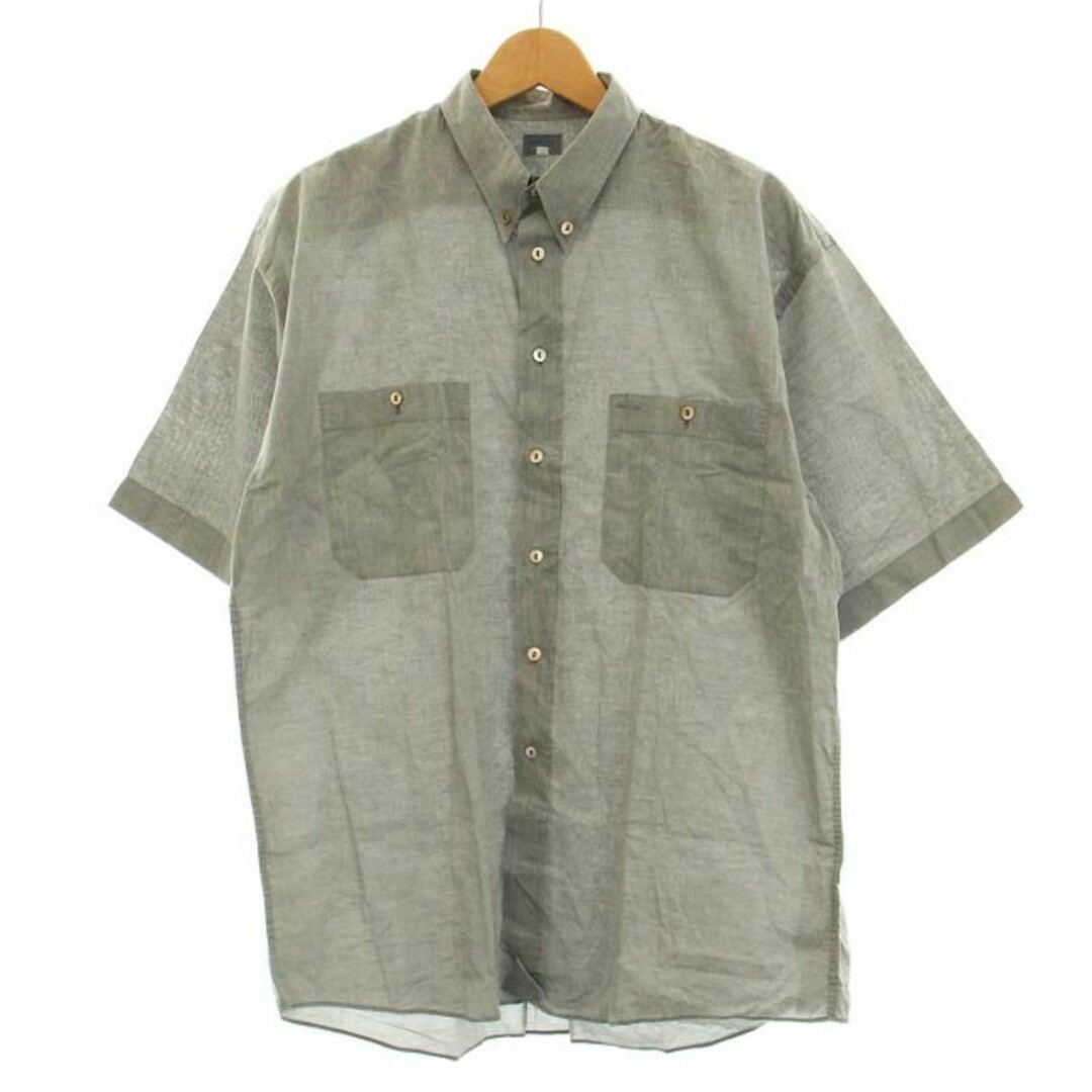 KENZO(ケンゾー)のKENZO PARIS ボタンダウンシャツ 半袖 ヴィンテージ 2 M グレー メンズのトップス(シャツ)の商品写真