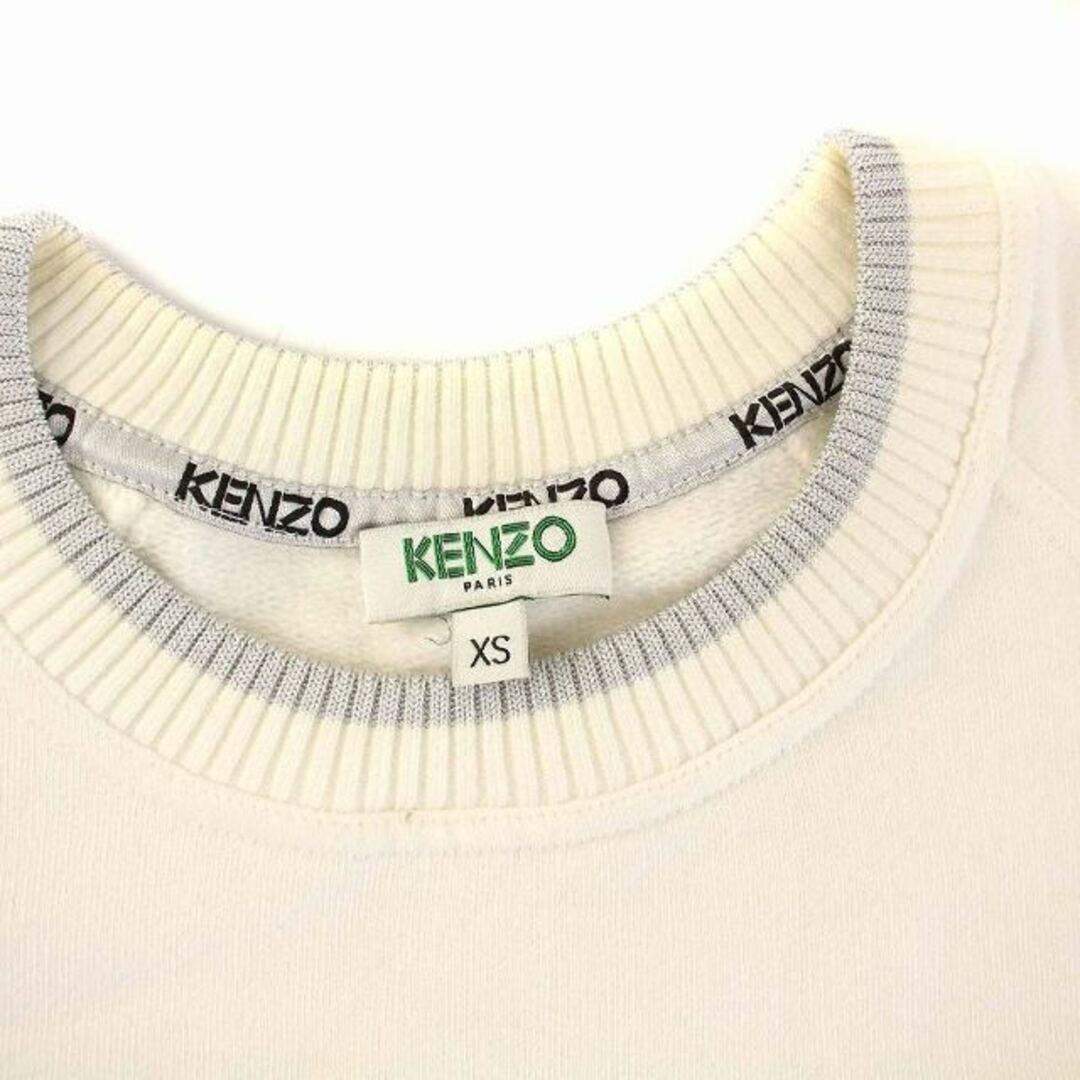 KENZO(ケンゾー)のケンゾー トレーナー スウェット クルーネック タイガー刺繍 長袖 XS 白 レディースのトップス(トレーナー/スウェット)の商品写真