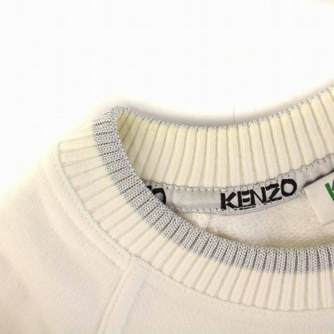 KENZO(ケンゾー)のケンゾー トレーナー スウェット クルーネック タイガー刺繍 長袖 XS 白 レディースのトップス(トレーナー/スウェット)の商品写真