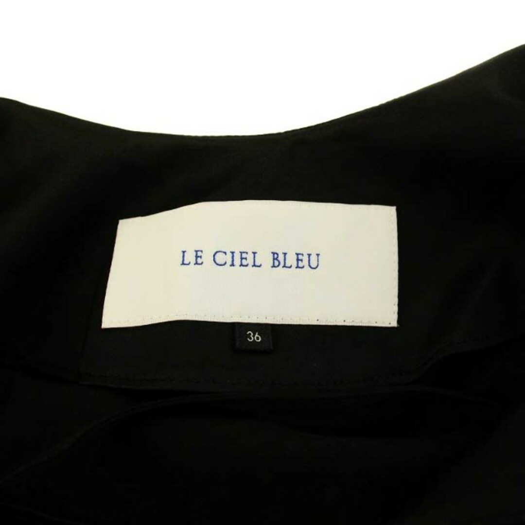 LE CIEL BLEU(ルシェルブルー)のルシェルブルー Vis Wool Satin Slip Dress 黒 レディースのワンピース(ロングワンピース/マキシワンピース)の商品写真