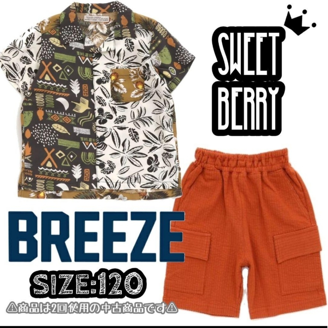 BREEZE(ブリーズ)のBREEZE リゾートシャツ 5分丈パンツ セット ブリーズ キッズ/ベビー/マタニティのキッズ服男の子用(90cm~)(Tシャツ/カットソー)の商品写真