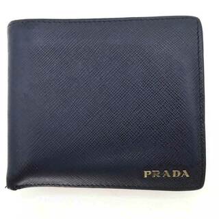PRADA - プラダ 二つ折り財布 カードケース レザー ブラック メンズ PRADA