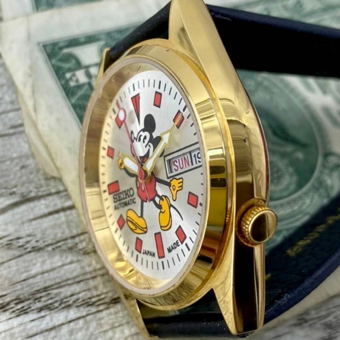 SEIKO(セイコー)の【レトロなミッキー】セイコー メンズ腕時計 シルバー 自動巻き ヴィンテージ メンズの時計(腕時計(アナログ))の商品写真