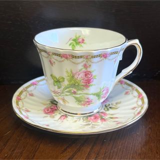 ロイヤルアルバート(ROYAL ALBERT)の未使用　英国　ダチェス　カップソーサー   ピンクローズ　ヴィンテージ(グラス/カップ)