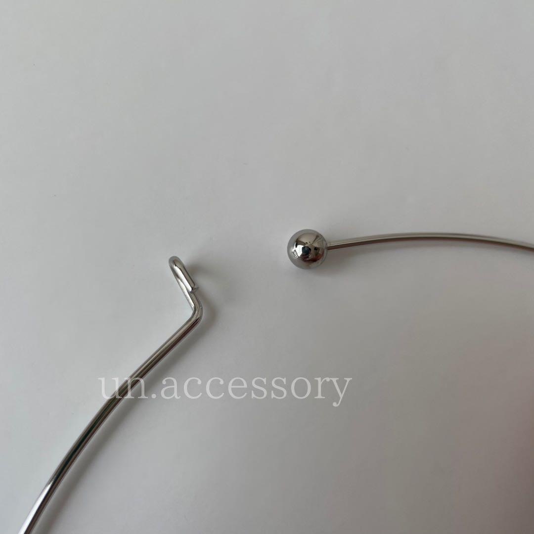 ステンレス ネックカフ チョーカー ネックレス シルバー 金属アレルギー対応 レディースのアクセサリー(ネックレス)の商品写真