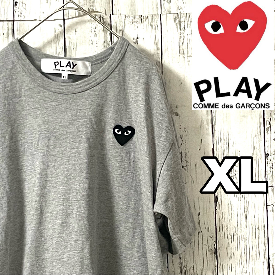 COMME des GARCONS(コムデギャルソン)の【希少XLサイズ】プレイ コムデギャルソン☆刺繍ハートロゴ 即完売 Tシャツ  メンズのトップス(Tシャツ/カットソー(半袖/袖なし))の商品写真