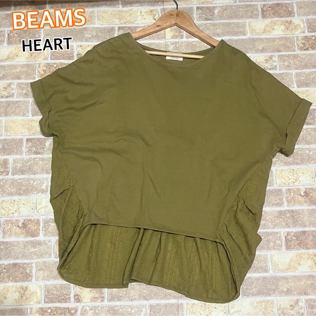 ☆ビームスハートBEAMS HEART♡ カーキ色Tシャツ レディースのトップス(Tシャツ(半袖/袖なし))の商品写真