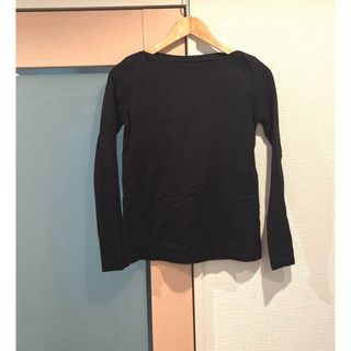 プチバトー(PETIT BATEAU)のPETIT BATEAU プチバトー　ボートネック　ロングTシャツ　ブラック(Tシャツ(長袖/七分))