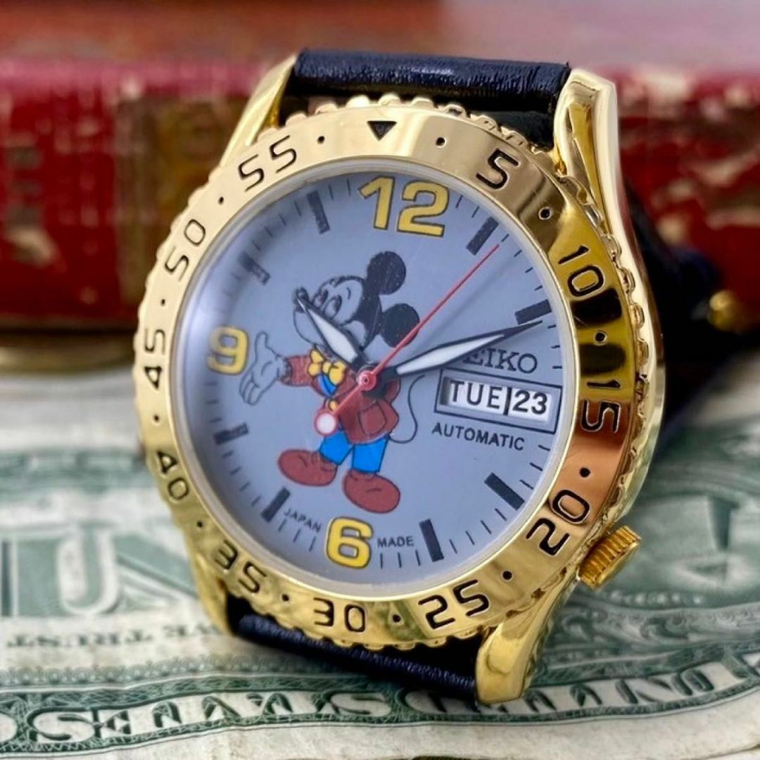 SEIKO(セイコー)の【お洒落】セイコー メンズ腕時計 ミッキー グレー 自動巻き ヴィンテージ メンズの時計(腕時計(アナログ))の商品写真