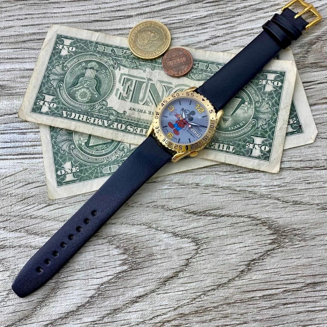 SEIKO(セイコー)の【お洒落】セイコー メンズ腕時計 ミッキー グレー 自動巻き ヴィンテージ メンズの時計(腕時計(アナログ))の商品写真