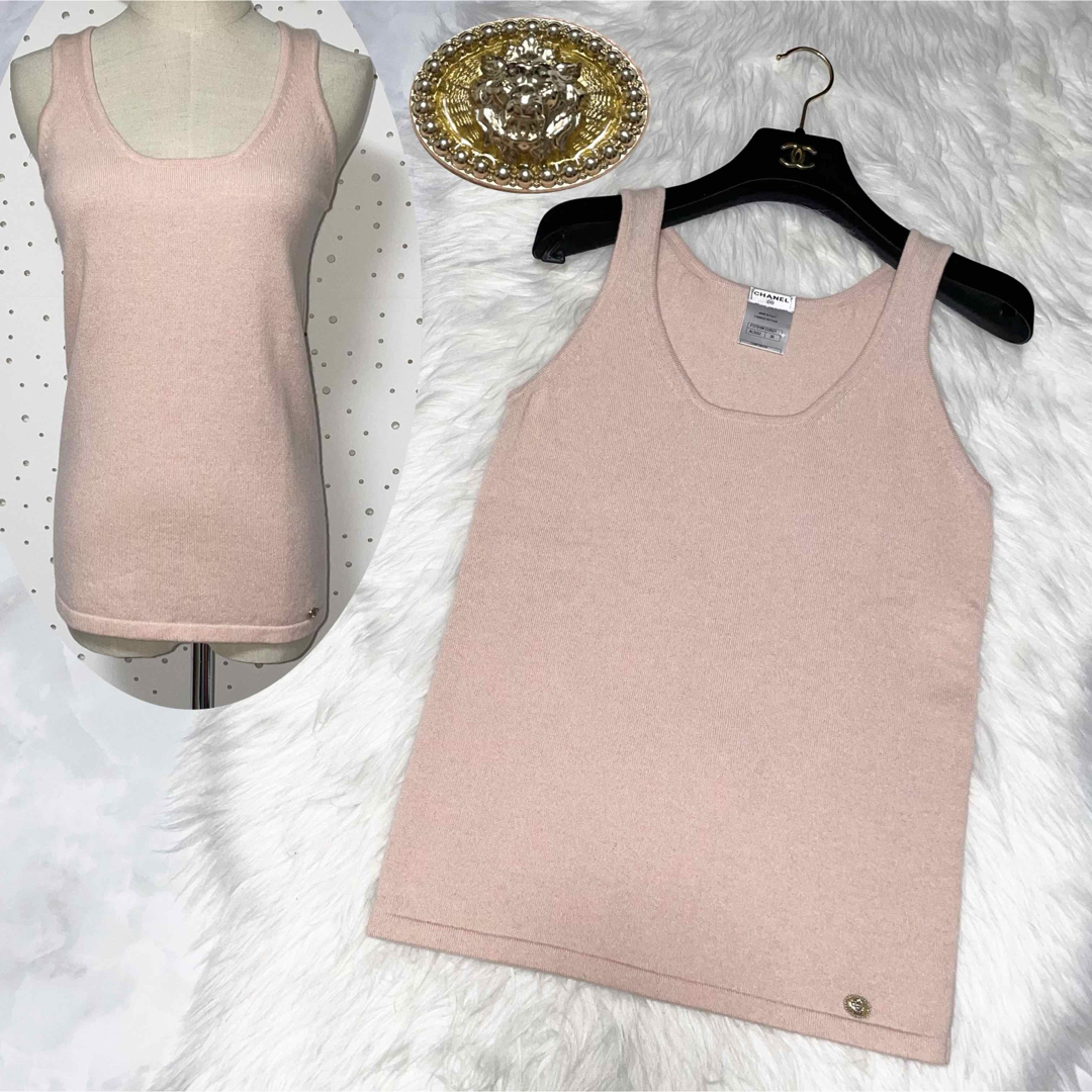 本物 極美品 シャネル COCO装飾 カシミヤ100% ニット セーター 36 本物 極美品 シャネル COCO装飾 カシミヤ100% ニット セーター 36