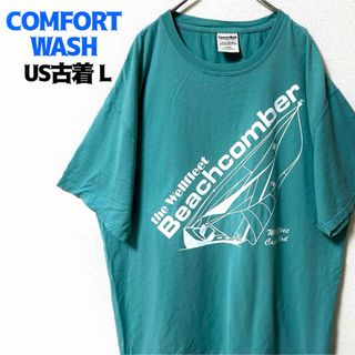 US古着 COMFORT WASH プリント Tシャツ 半袖 ミントグリーン (Tシャツ/カットソー(半袖/袖なし))